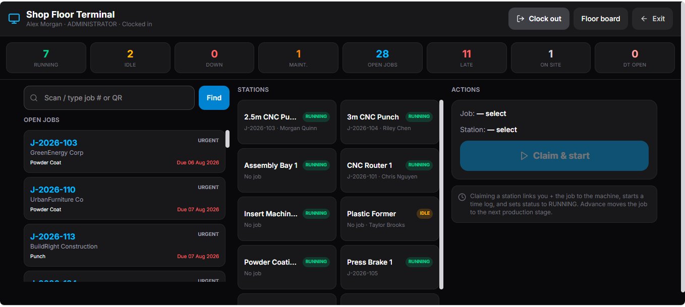Opsryx shop floor terminal